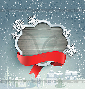 Christmas frame with winter background - vector clipart / vector image