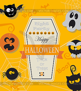 Плакат для Halloween Party - клипарт в векторном виде