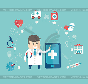 Mobile medical concept - vector clipart