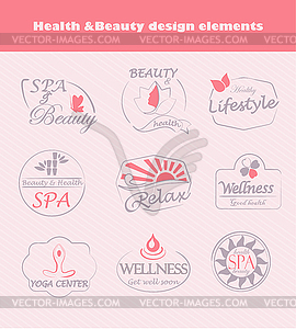 Set of flat labels for beauty - vector image