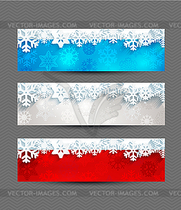 Set of Christmas bright banners - color vector clipart