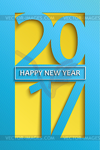 Modern Happy New year 2017 greeting card - vector clipart