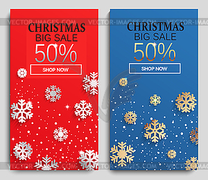 Christmas sale cards.  - vector clipart