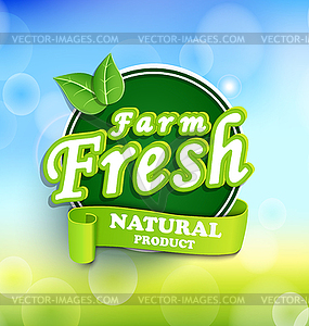 Farm fresh, organic food label - vector image