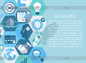 Business concept with flat icons - vector image