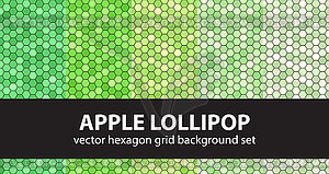 Hexagon seamless pattern set Apple Lollipop - vector image