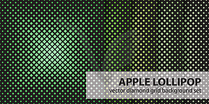 Diamond seamless pattern set Apple Lollipop - vector clip art