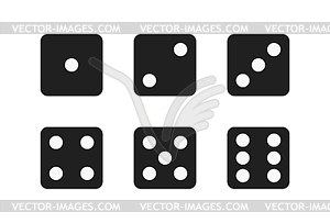 Black dices - royalty-free vector clipart