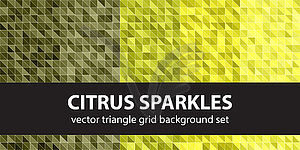 Triangle seamless pattern set Citrus Sparkles - vector clipart