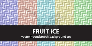 Houndstooth seamless pattern set Fruit Ice - vector image