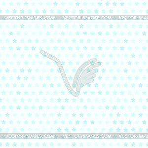 Cyan star pattern. Seamless background - vector image