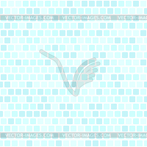 Square pattern. Cyan seamless background - vector image