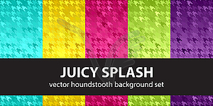 Houndstooth seamless pattern set Juicy Splash - vector clipart