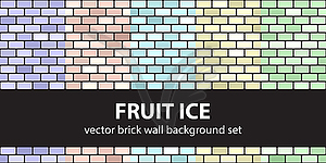 Brick pattern set Fruit Ice. seamless brick wall - vector image