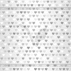 Heart pattern. Seamless glowing silver background - vector image