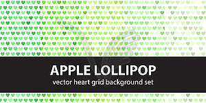 Heart seamless pattern set Apple Lollipop - vector clipart