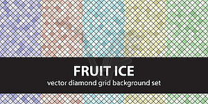 Diamond seamless pattern set Fruit Ice - vector clipart