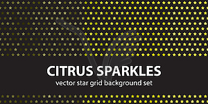 Star seamless pattern set Citrus Sparkles - vector clip art