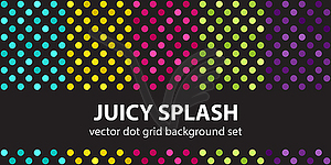 Polka dot seamless pattern set Juicy Splash - vector image