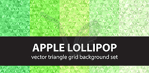 Triangle seamless pattern set Apple Lollipop - vector clip art