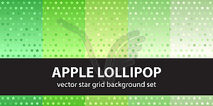 Star seamless pattern set Apple Lollipop - vector image