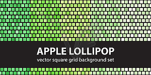Square seamless pattern set Apple Lollipop - vector clip art