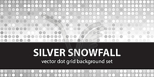 Polka dot seamless pattern set Silver Snowfall - stock vector clipart