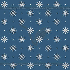 Snowflake pattern with dots. Seamless background - vector clipart