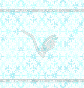 Cyan snowflake pattern. Seamless winter background - vector clipart