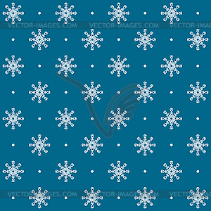 Snowflake pattern with snow spots. Seamless background - vector clipart