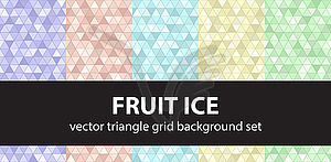 Triangle seamless pattern set Fruit Ice - vector image