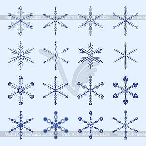 Snowflakes and icicles winter set - vector clip art