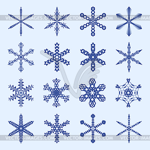 Snowflakes and icicles winter set - vector image