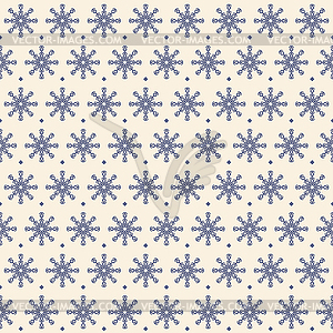 Dotted snowflake pattern. Seamless background - vector clip art