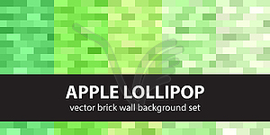 Rectangle seamless pattern set Apple Lollipop - vector clip art