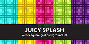 Square seamless pattern set Juicy Splash - vector clipart