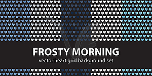 Heart seamless pattern set Frosty Morning - vector image