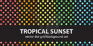 Polka dot seamless pattern set Tropical Sunset - vector image