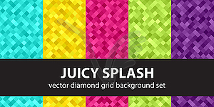 Diamond seamless pattern set Juicy Splash - vector clip art