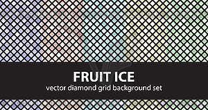 Diamond seamless pattern set Fruit Ice - vector image