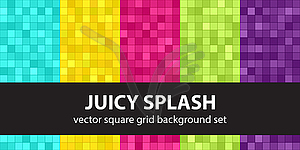 Square seamless pattern set Juicy Splash - vector clipart