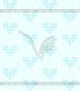 Cyan heart pattern. Seamless - vector clipart