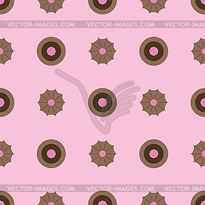 Sweets and cookies pattern. Seamless flat background - vector clipart