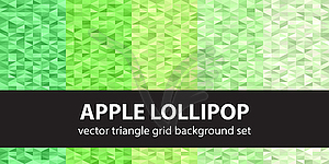 Triangle pattern set Apple Lollipop. seamless - vector clip art