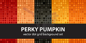 Polka dot pattern set Perky Pumpkin. бесшовный - иллюстрация в векторе