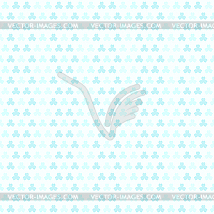 Cyan shamrock pattern. Seamless - vector clip art