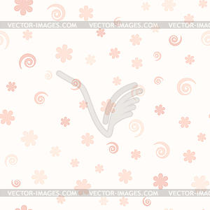 Rose pattern with flowers and spirals. Seamless - vector clip art