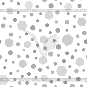 Hexagon pattern with dots. Seamless background - vector clipart