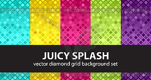 Diamond pattern set Juicy Splash. seamless - vector image