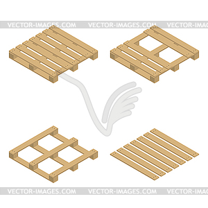 Wooden pallet isometric,  - vector clipart